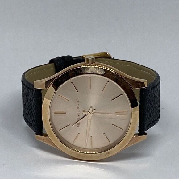 Michael Kors Runway MK3197 Unisex Black Leather Analog Dial Quartz Watch JK427 - Picture 7 of 12